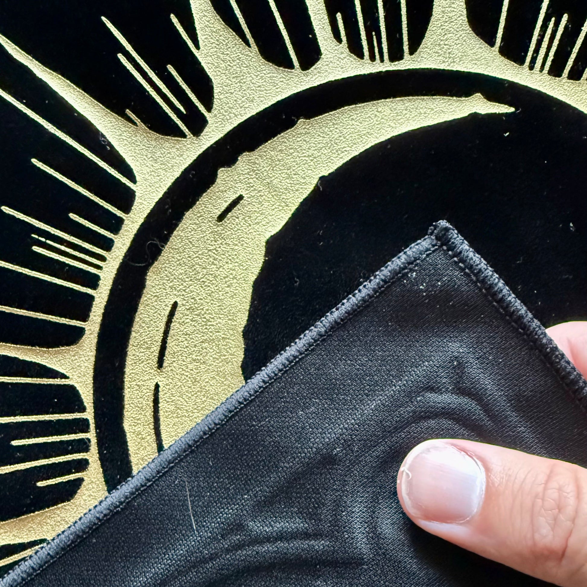 The reverse side of the Eclipsa Altar Cloth, highlighting its smooth velvet finish.
