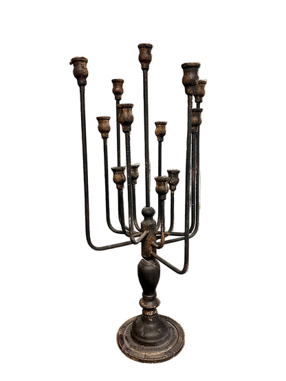 The Hydra Candelabra – Vintage 13-Flame Iron Centerpiece