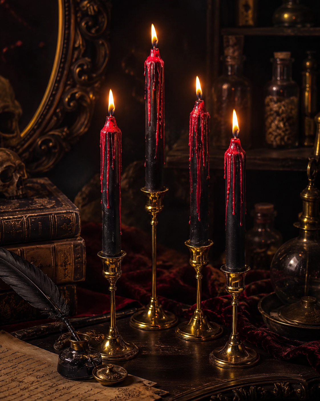 Vampire’s Blood Bleeding Taper Candles — Set of 4